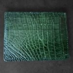 Зелен картхолдър крокодилска кожа