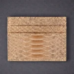 Картхолдър старо злато кожа от питон