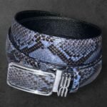 Син колан кожа от питон