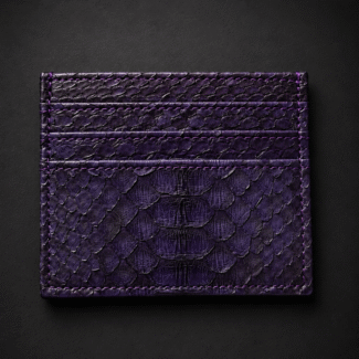 Картхолдър Purple Navy-кожа от питон