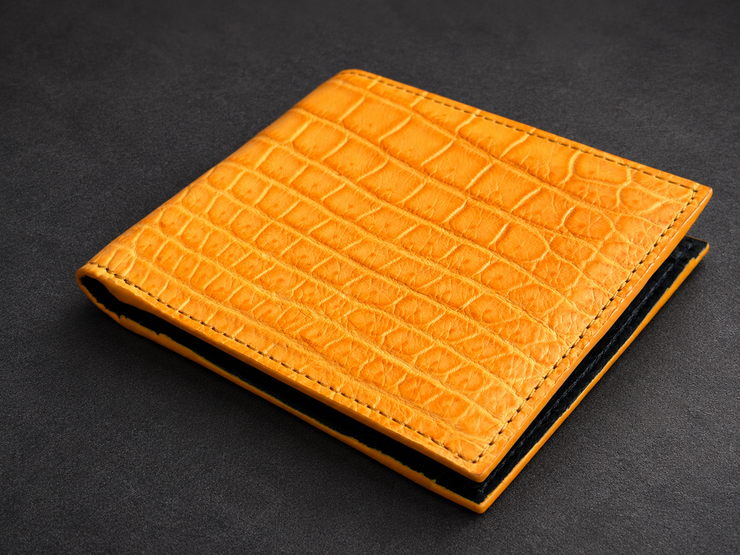 Golden Crocodile Leather Wallet