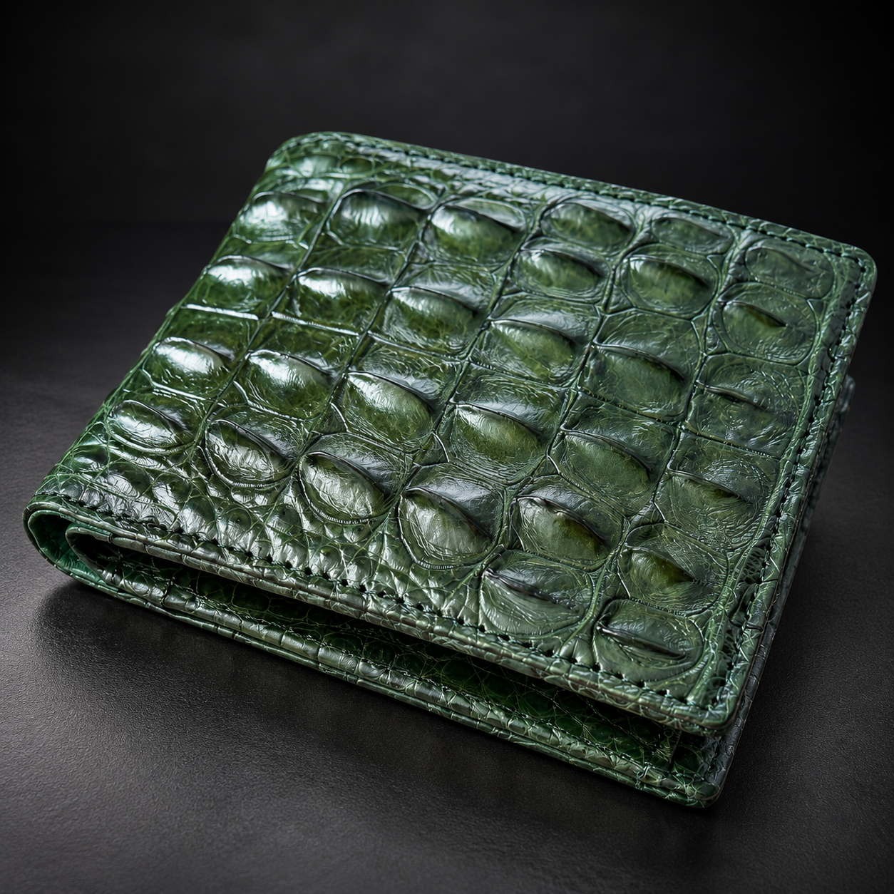 Luxurious Green Crocodile Leather Wallet