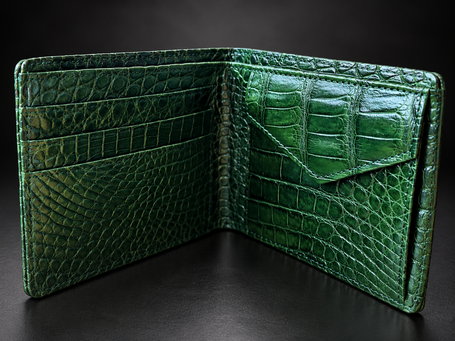Luxury Green Crocodile Leather Wallet